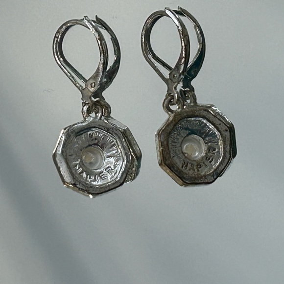 CRYSTAL PEARL DANGLE DROP EARRINGS - Picture 4 of 6